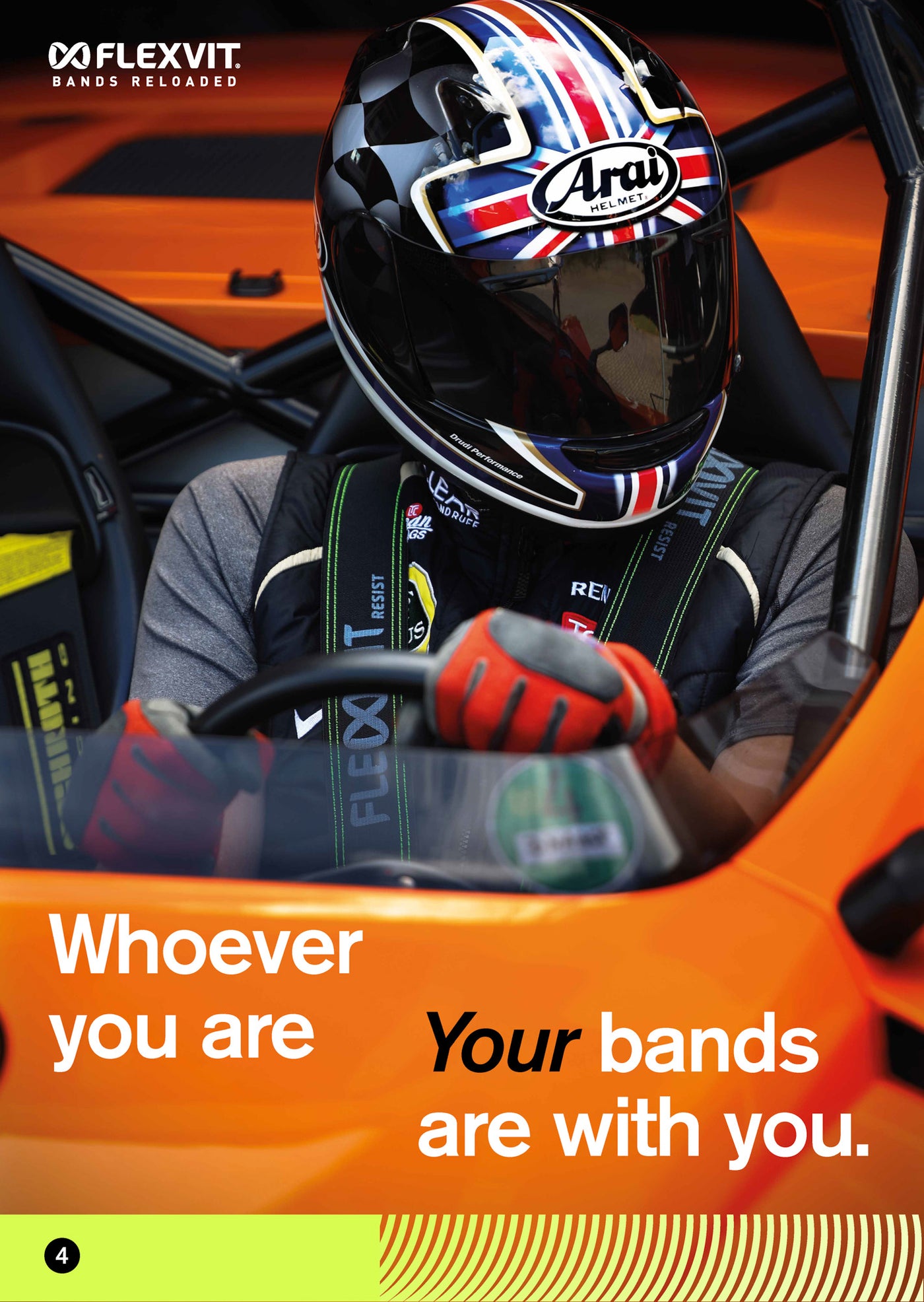 Kalendermotiv FLEXVIT Faces Rennfahrer